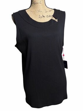 Rafaella Black Sleeveless Crewneck Tank. NWT size X-Large